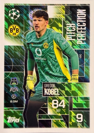 201 Gregor Kobel Borussia Dortmund Pitch Perfection Match Attax Extra 2025/26