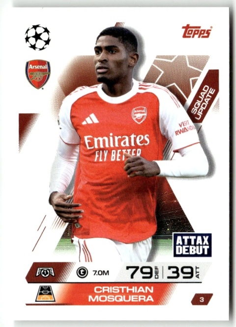 3 Cristhian Mosquera Arsenal Squad Update Match Attax Extra 2025/26