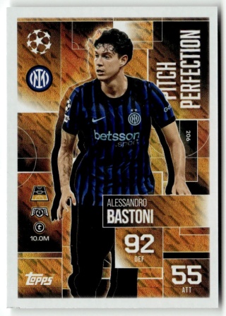 206 Alessandro Bastoni Inter Pitch Perfection Match Attax Extra 2025/26