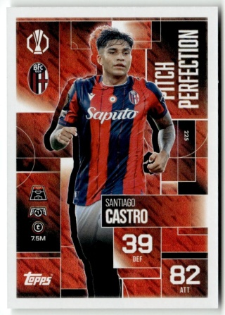 225 Santiago Castro Bologna Pitch Perfection Match Attax Extra 2025/26