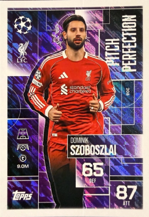 208 Dominik Szoboszlai Liverpool Pitch Perfection Match Attax Extra 2025/26