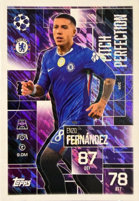 209 Enzo Fernandez Chelsea Pitch Perfection Match Attax Extra 2025/26