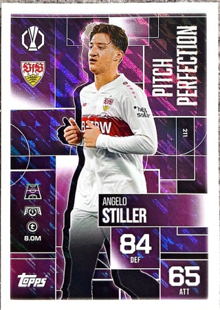 211 Angelo Stiller VfB Stuttgart Pitch Perfection Match Attax Extra 2025/26