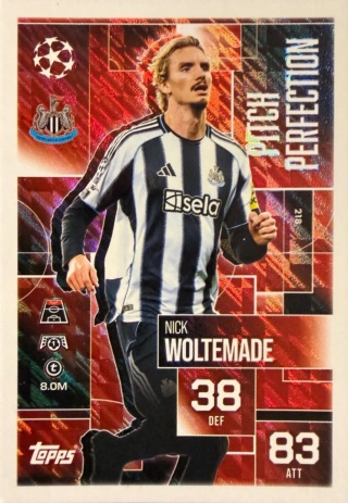 218 Nick Woltemade Newcastle United Pitch Perfection Match Attax Extra 2025/26