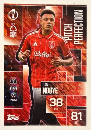 219 Dan Ndoye Nottingham Forest Pitch Perfection Match Attax Extra 2025/26