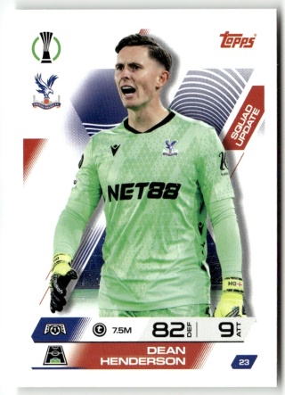 23 Dean Henderson Crystal Palace Squad Update Match Attax Extra 2025/26