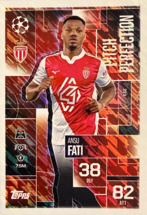 223 Ansu Fati AS Monaco Pitch Perfection Match Attax Extra 2025/26
