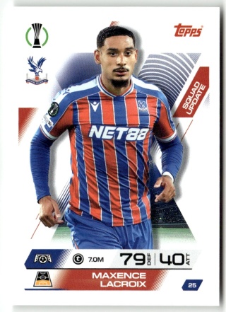 25 Maxeence Lacroix Crystal Palace Squad Update Match Attax Extra 2025/26