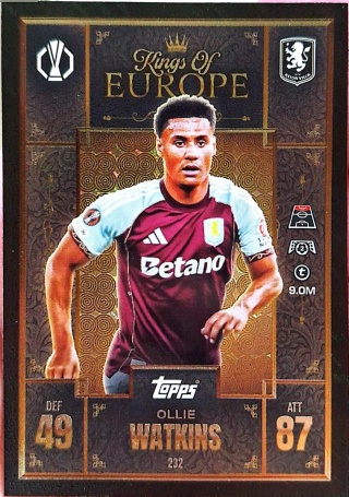 232 Ollie Watkins Aston Villa Kings of Europe Match Attax Extra 2025/26