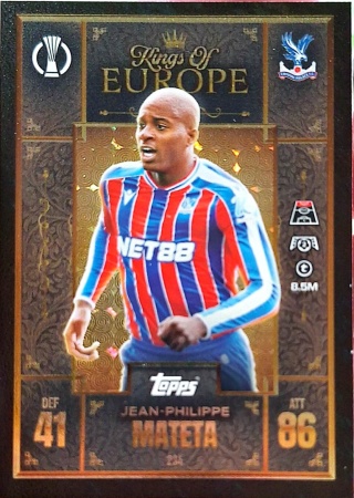 234 Jean-Phillippe Mateta Crystal Palace Kings of Europe Match Attax Extra 2025/26