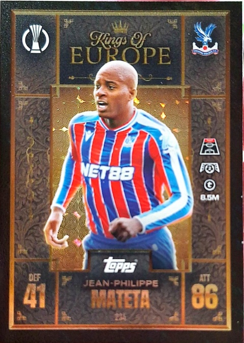 234 Jean-Phillippe Mateta Crystal Palace Kings of Europe Match Attax Extra 2025/26
