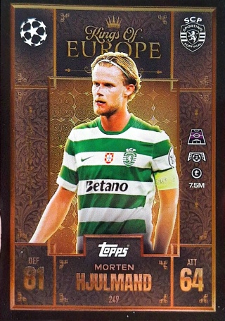 249 Morten Hjulmand Sporting Kings of Europe Match Attax Extra 2025/26