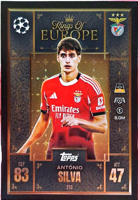 250 Antonio Silva SL Benfica Kings of Europe Match Attax Extra 2025/26