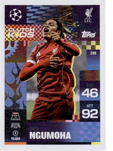 298 Rio Ngumoha Liverpool Clutch Kids Match Attax Extra 2025/26