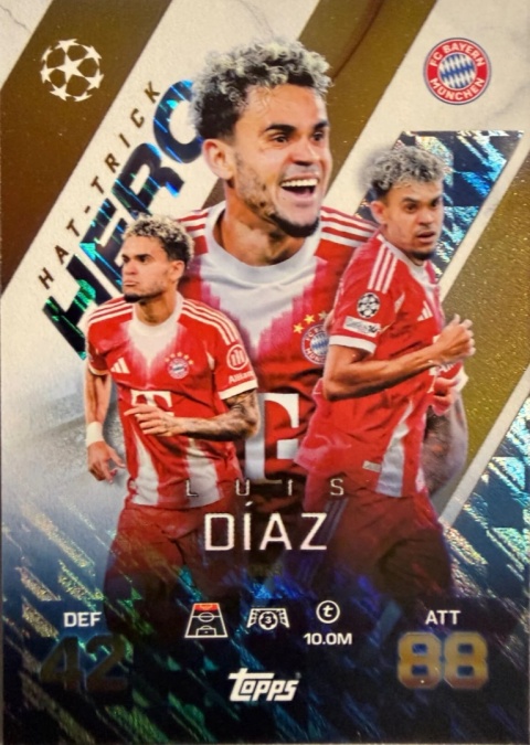 258 Luis Diaz Bayern Hat-Trick Hero Match Attax Extra 2025/26