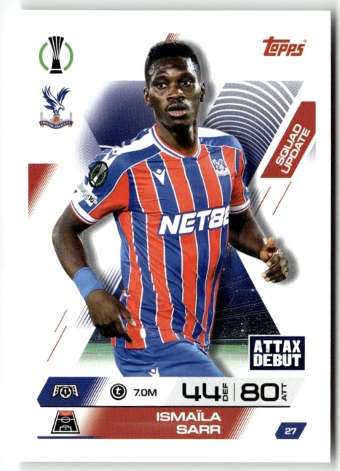 27 Ismaila Sarr Crystal Palace Squad Update Match Attax Extra 2025/26