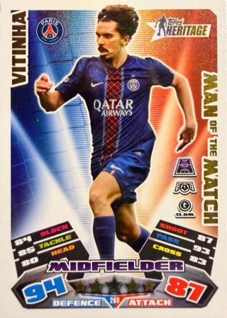 268 Vitinha PSG Heritage Man of the Match Match Attax Extra 2025/26