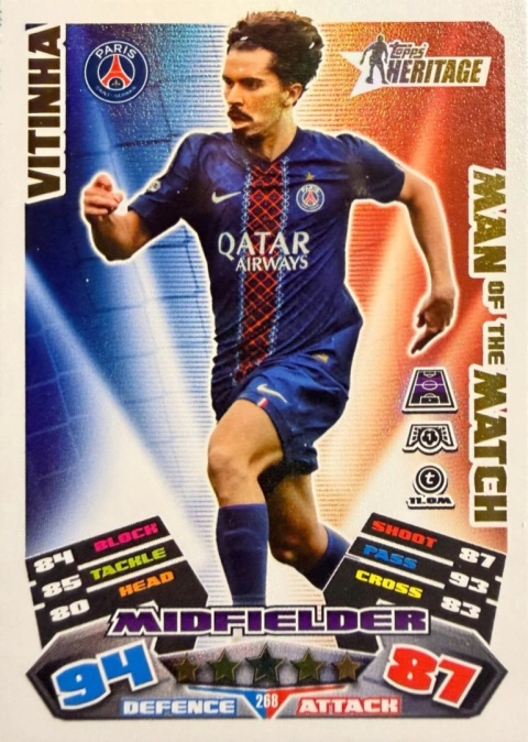 268 Vitinha PSG Heritage Man of the Match Match Attax Extra 2025/26