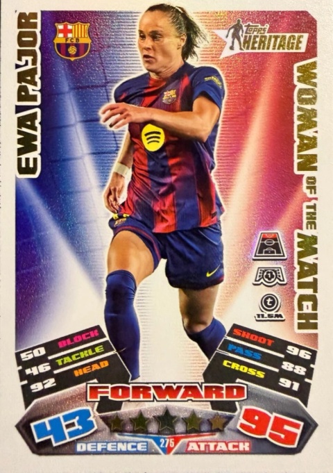 275 Ewa Pajor FC Barcelona Heritage Woman of the Match Match Attax Extra 2025/26