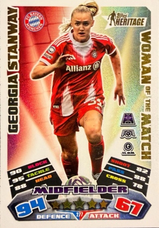 277 Georgia Stanway Bayern Heritage Woman of the Match Match Attax Extra 2025/26