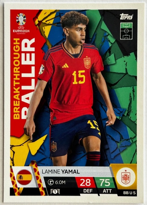 BBU5 Lamine Yamal Spain Breakthrough Baller EURO 2024 Match Attax