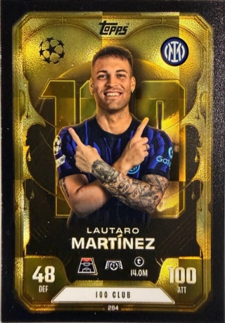 284 Lautaro Martinez Inter 100 Club Match Attax Extra 2025/26