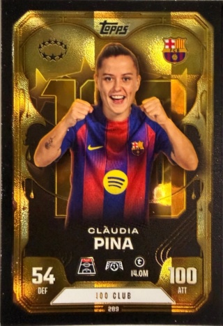289 Claudia Pina FC Barcelona 103 Club UEFA Women's Match Attax Extra 2025/26