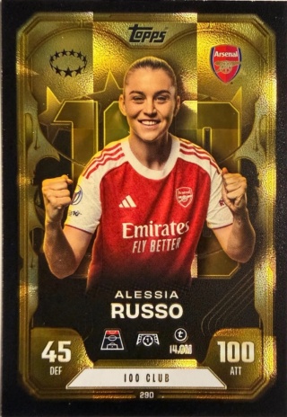 290 Alessia Russo Arsenal 104 Club UEFA Women's Match Attax Extra 2025/26