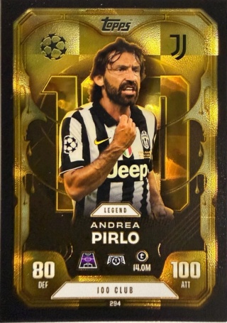 294 Andrea Pirlo Juventus 100 Club Legend Match Attax Extra 2025/26