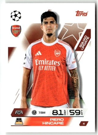 4 Piero Hincapie Arsenal Squad Update Match Attax Extra 2025/26