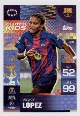 309 Vicky Lopez FC Barcelona Clutch Kids Match Attax Extra 2025/26