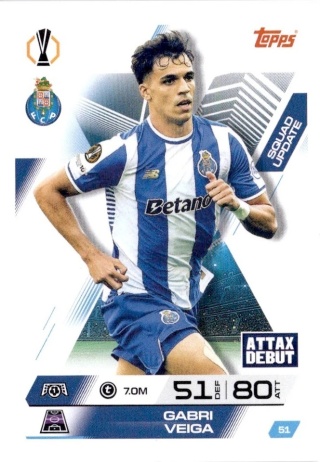 51 Gabri Veiga FC Porto Squad Update Match Attax Extra 2025/26