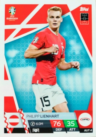 AUS4 Philipp Lienhart Austria Base EURO 2024 Match Attax