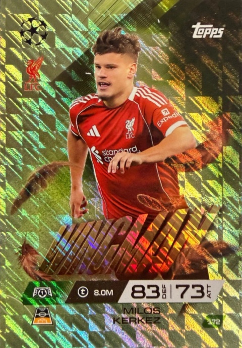 172 Milos Kerkez Liverpool Wingman Match Attax Extra 2025/26