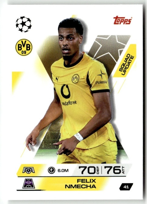 41 Felix Nmecha Borussia Dortmund Squad Update Match Attax Extra 2025/26