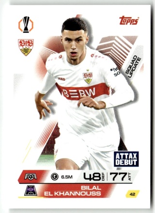 42 Bilal El Khannouss VfB Stuttgart Squad Update Match Attax Extra 2025/26