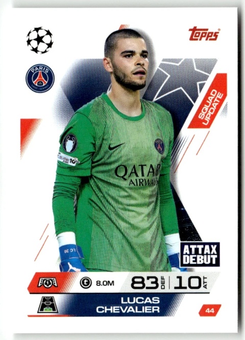 44 Lucas Chevalier PSG Squad Update Match Attax Extra 2025/26