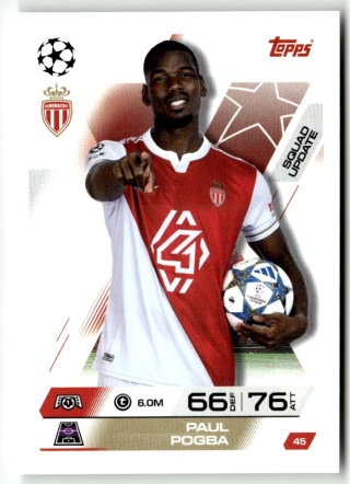 45 Paul Pogba AS Monaco Squad Update Match Attax Extra 2025/26