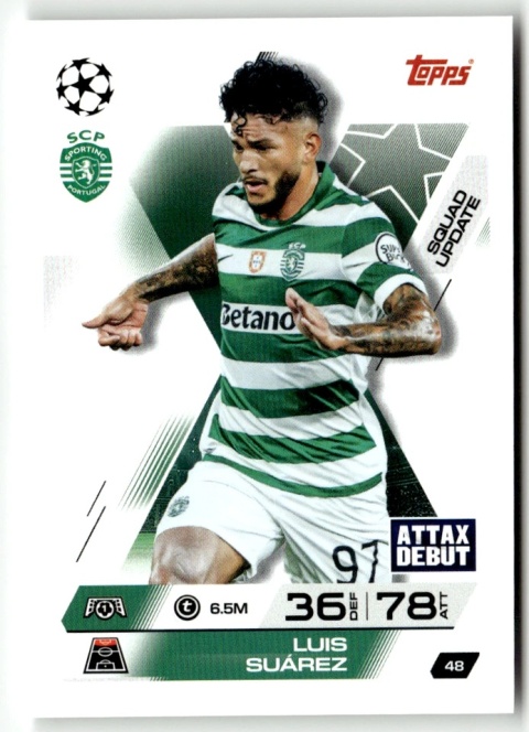 48 Luis Suarez Sporting Squad Update Match Attax Extra 2025/26