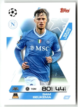 53 Sam Beukema Napoli Squad Update Match Attax Extra 2025/26