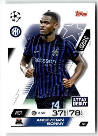56 Ange-Yoan Bonny Inter Squad Update Match Attax Extra 2025/26