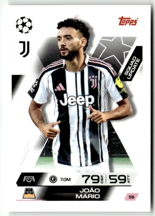 59 João Mario Juventus Squad Update Match Attax Extra 2025/26
