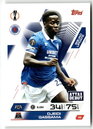 69 Djeidi Gassama Rangers FC Squad Update Match Attax Extra 2025/26