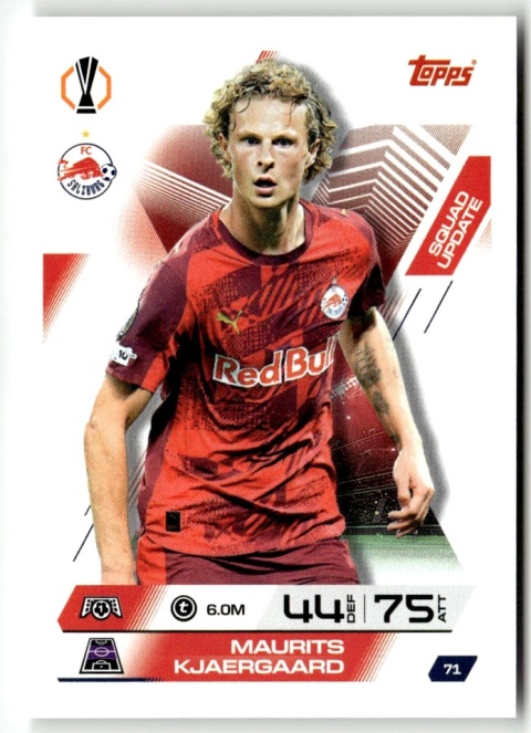 71 Maurits Kjaergaard FC Salzburg Squad Update Match Attax Extra 2025/26