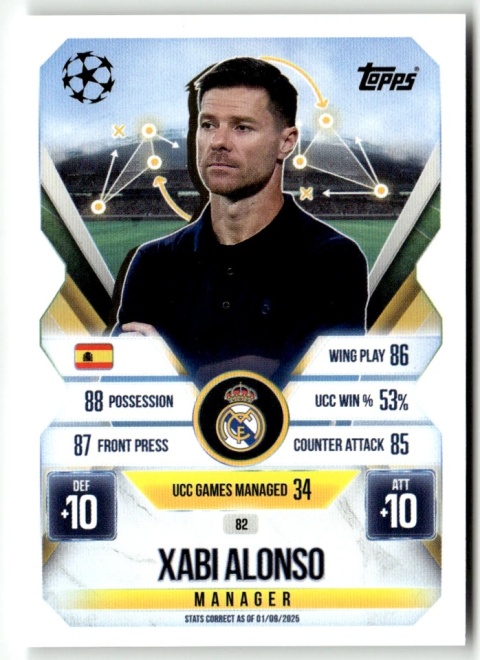 82 Xabi Alonso Real Madryt Manager Match Attax Extra 2025/26