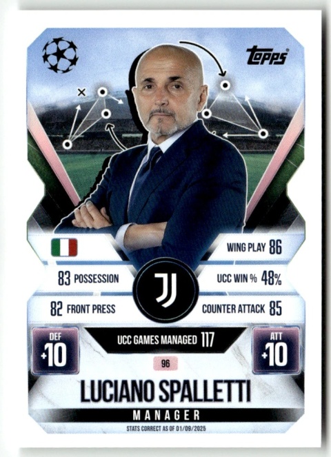 96 Luciano Spalleti Juventus Manager Match Attax Extra 2025/26