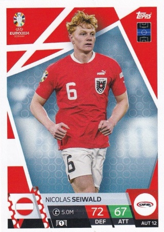 AUS12 Nicolas Seiwald Austria Base EURO 2024 Match Attax