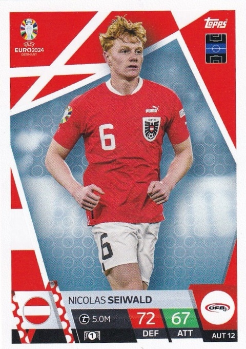 AUS12 Nicolas Seiwald Austria Base EURO 2024 Match Attax