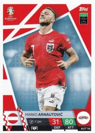 AUS16 Marko Arnautović Austria Base EURO 2024 Match Attax