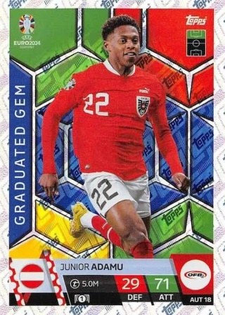 AUS18 Junior Adamu Austria Graduated Gem EURO 2024 Match Attax